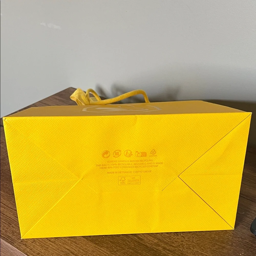 Swarovski Bright Yellow Embossed Gift Bag with Rope Handles and Bow
